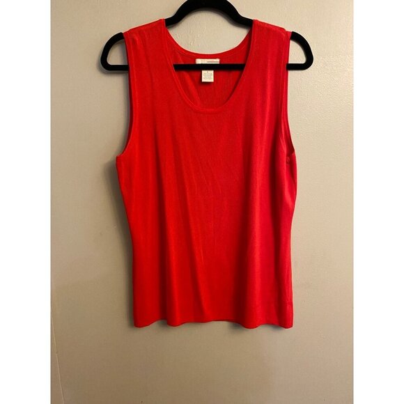 Choices Women's Red Knit Cardigan & Sleeveless Tank Top Set Size L - Picture 4 of 16
